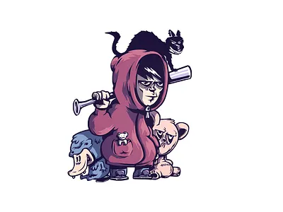 Childhood baseball cartoon character character design childhood evil kid toys