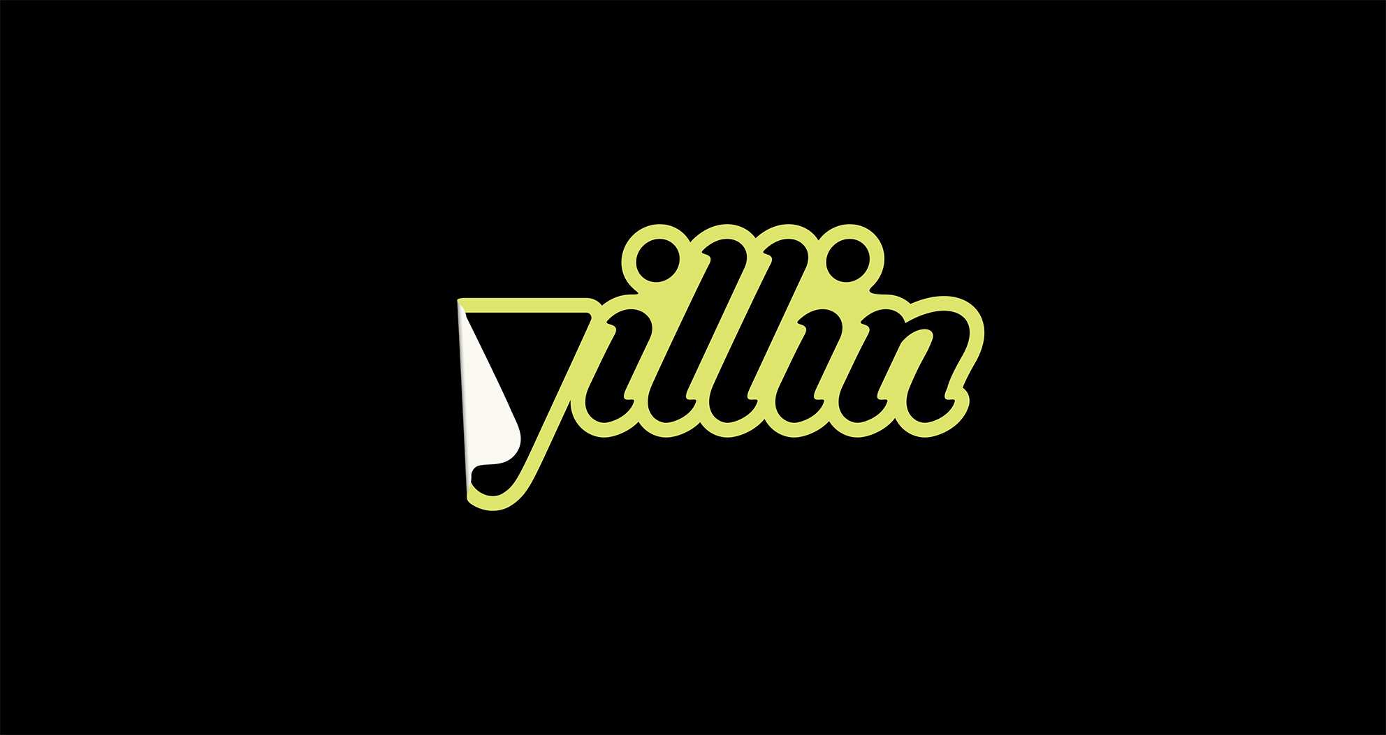 yillin animation animation branding brandmark lettering logo logotype peeling sticker wordmark