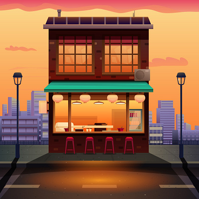 Cafe concept illustration vector