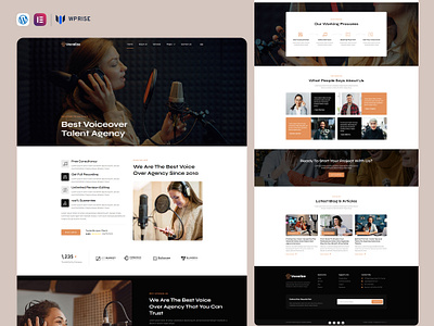 Vocalize – Voice Over Talent & Agency Elementor Template branding design elementor template graphic design ui web design