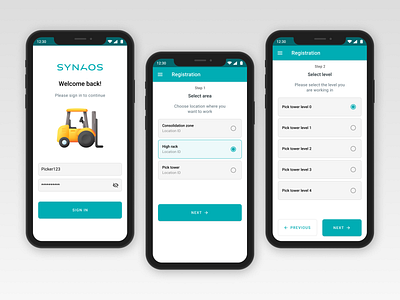 Login process for warehouse app android app app design automotive cards driver login logisitcs app manufactory mobile app mobile application mobile design picker product design registration sign in steps user flow warehouse warehouse app welcome page