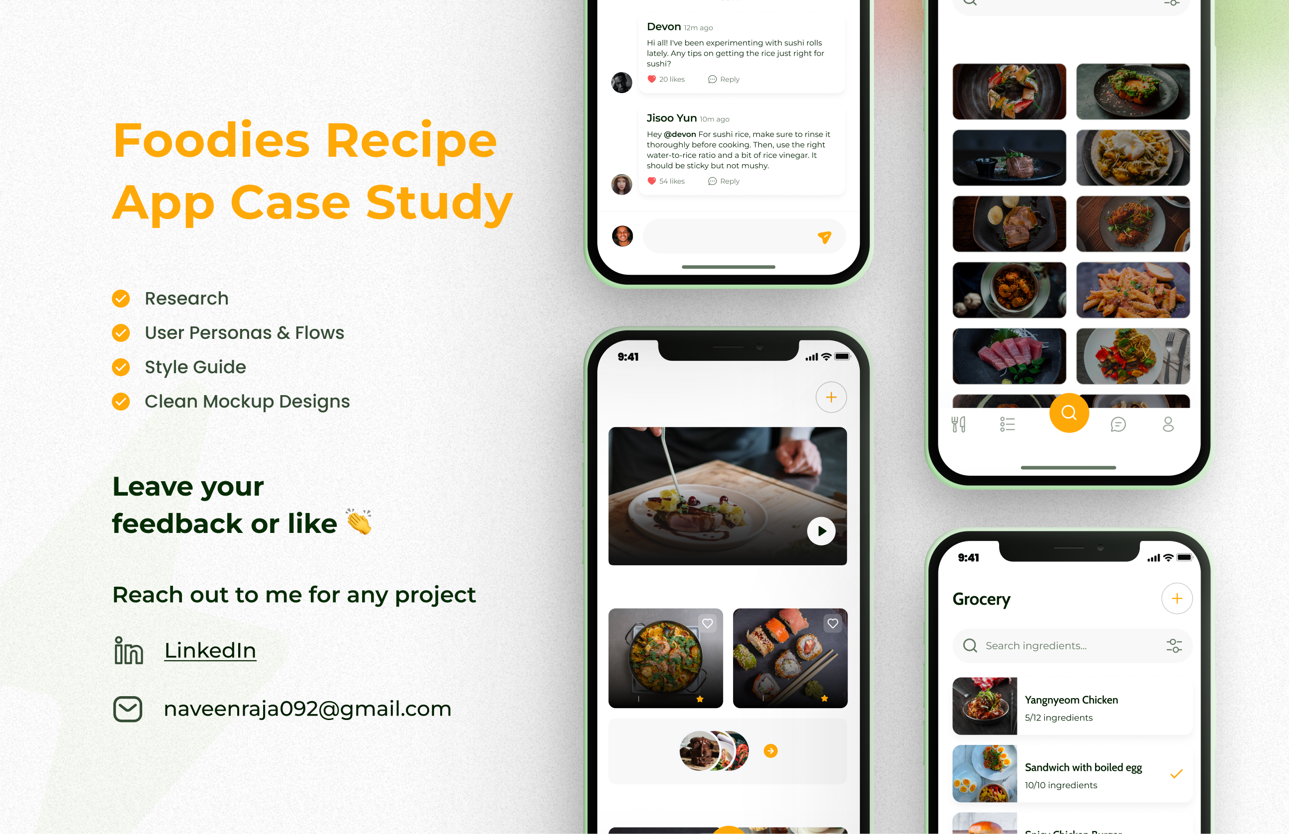 Food Recipe App Design app design figma foodapp ui ux design wireframe