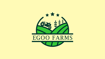 Egoo Farms Logo badge logo branding farmer logo graphic design logo natural vintage wheat logo