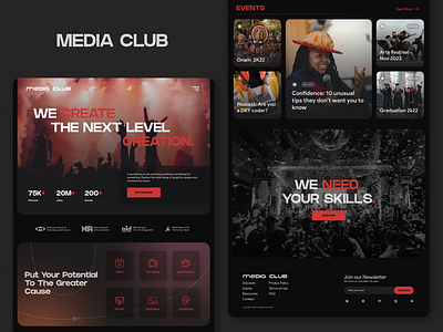 MITS Media Club Landing Page landing landing page media club mits ui