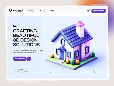 Yandex landing page 3d agency design digital agency homepage landing landingpage ui ui design ux ux design web design website