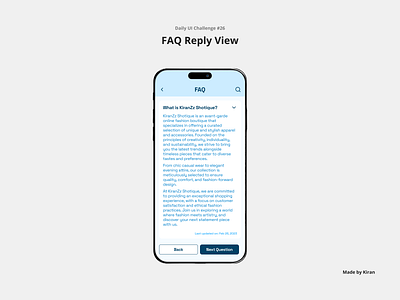 Daily UI Challenge #26 design faq help mobile design reply ui uichallenge ux uxdesigner uxui