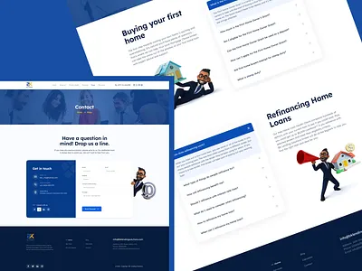 Contact and FAQ's for Mortgage Broker Website bk lending contact contact us cost calculation faq mortgage ui