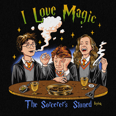 I Love Magic artworkforsale funnydesign harrypotter illustration teedesign tshirtdesign weed weeddesign