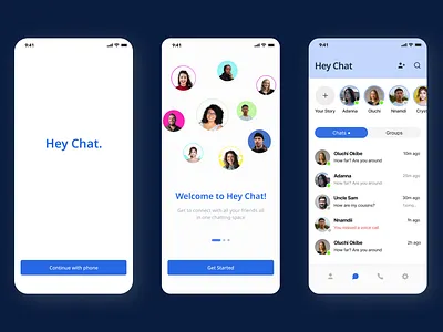 Social app design ui