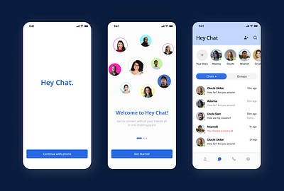 Social app design ui