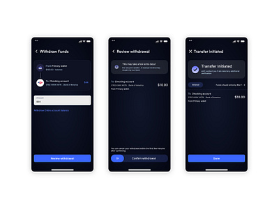 Wallet app - Withdraw Funds app appdesign application banking figma financial ios mobile ui visualdesign