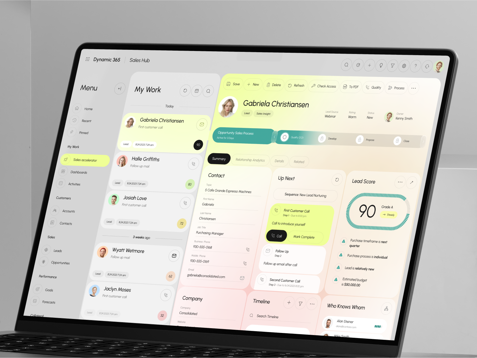 Dynamic 365 CRM - Sales Accelerator Dashboard admin app app design automation b2b business corporate crm dashboard design management product design saas sales sas software ui ux web web app