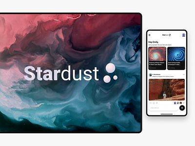 Stardust abstract ai app branding conceptual design graphic design hero section loading screen logo minimal ui ui ux ux website