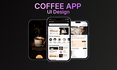 Coffee App UI Design 2024 latest app design app design coffee app design. latest app morden app design morden app design 2024 ui ui design uiux user interface