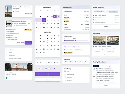 Booking app components branding card design components graphic design logo ui