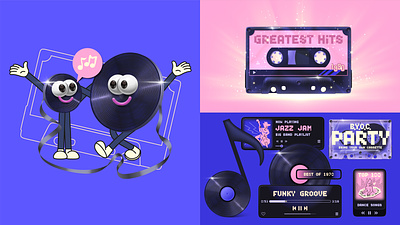 Music Graphic audio cassette mascot music tape