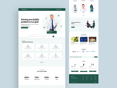 Healthcare Website Landing Page 3d aesthetic animation app appdesign booking branding clean cool design graphic design healthcare hospital illustration landing page logo mobile modern motion graphics ui