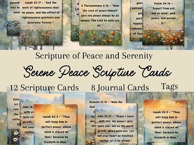 Serene Peace Scripture Cards atc bible journaling clip art collage art design ephemera graphic design illustration junk journal