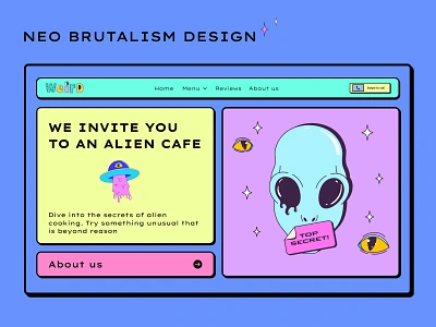 Neo brutalism concept design brutalism design food graphic design minimalism neo neobrutalism ui