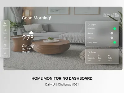 #021 | Home Monitoring Dashboard challenge daily ui dailyui design minimalist simple ui