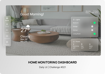 #021 | Home Monitoring Dashboard challenge daily ui dailyui design minimalist simple ui