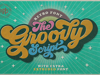 Groovy - Retro Font 60s baseball calligraphy classic cursive groovy retro font handlettering handmade retro softball sport sporty typeface vintage wedding