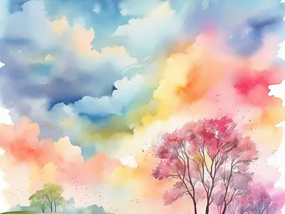 Water Color Landscape Painting Art art background brush design designing modern nature painting ui watercolor