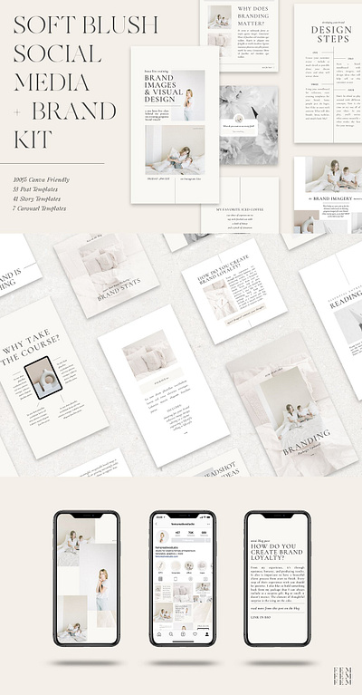 Soft Social Media Brand Templates blogger canva canva templates carousel carousel templates coach designer facebook influencer pinterest posts social media template stories templates for instagram templates stories