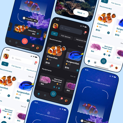 Coral Canvas app prototype aquarium ui figma fish sell ui fishapp mobile prototype mobile ui prototype ui ui ux user experience user interface ux