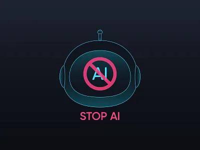 Stop AI ai artificial ban bot chat chatbot forbidden generative illustration intellectual intelligence prohibit prohibition protection restriction rights stop technology use vector