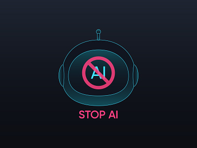 Stop AI ai artificial ban bot chat chatbot forbidden generative illustration intellectual intelligence prohibit prohibition protection restriction rights stop technology use vector