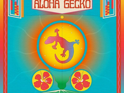 aloha gecko digitalart graphicdesign illustration khruangbin music poster posterart