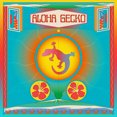 aloha gecko digitalart graphicdesign illustration khruangbin music poster posterart