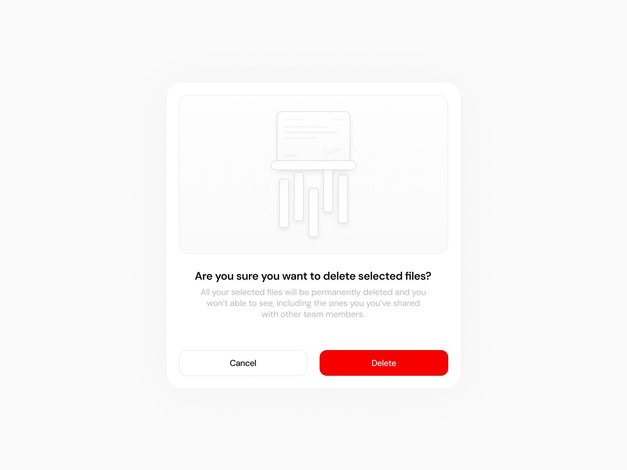 Concept: Delete Modal delete design illustration light modal paper saas ui website white