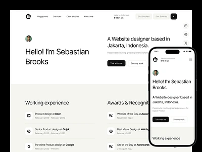 Brooks - Website Designer Portfolio Website case study clean portfolio designer portfolio framer website header homepage landing page personal portfolio personal site personal website portfolio template portfolio website professional website project responsive website ui design uiuxdesign website