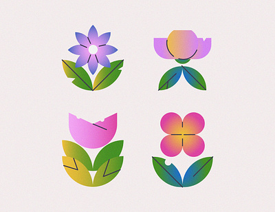 flowers branding design flat illustration vector vectorart vectorillustration