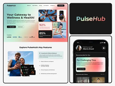 Landing page - Wellness & Fitness Application agency application branding design fitness app landing page landing page design main page minimal product page trendy color ui ui design ux wellness app