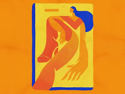 Profile 05 2d illustration blue blue hair digital art fashion fashion illustration girl illustration orange profile yellow