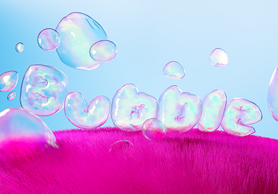 Bubble in a field of pink, blender render and model 3d 3d art 3d model blender branding design illustration render