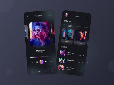 Music player app interfaces app design music typography ui ux
