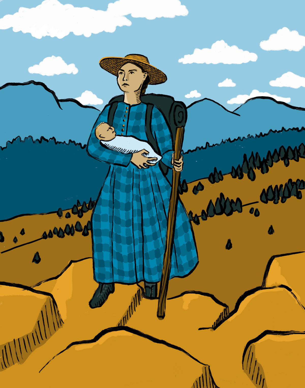 Honor Your Journey Feminist Illustration colorado digital art feminist illustration mom mother mountains procreate