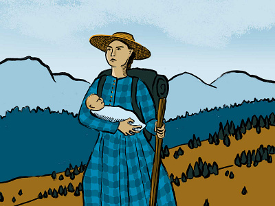 Honor Your Journey Feminist Illustration colorado digital art feminist illustration mom mother mountains procreate