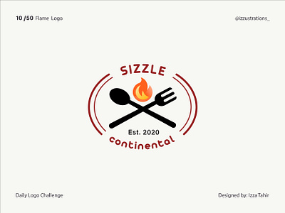 Flame logo for restaurant " Sizzle" branding design graphic design logo vector