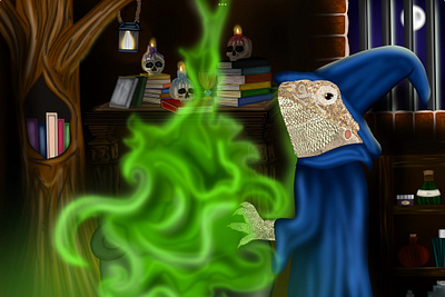 Wizard Lizard art design digital illustration drawing illustration painting