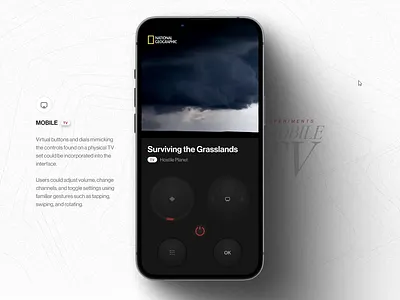 Mobile TV design mobile tv typography ui ux