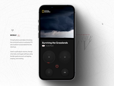 Mobile TV design mobile tv typography ui ux