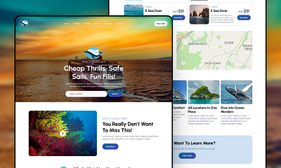 Landing page Web design | Whale Cruising app app design design figma inspiration ios app sea travel ui ui design ui ux web web design website
