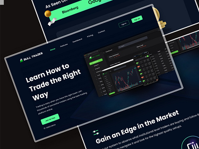 Bulltrades - learn trading online 3d branding ui