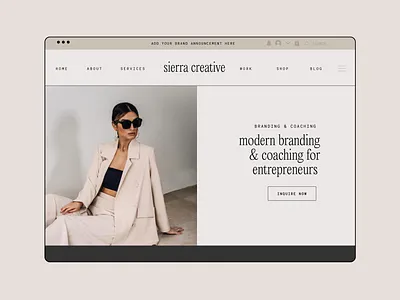Sierra Coaching - Wix Website Template boho brand branding coaching template editorial editorial font feminine design feminine website feminine wix font graphic design luxury minimal design minimalist minimalist website template natural social media manager websites wix website wix website template