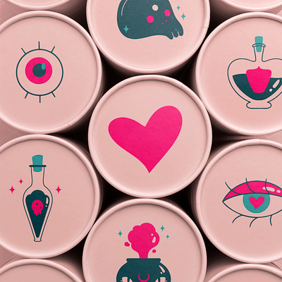 ICON DESIGN FOR LOVE, LOLA brand brand identity branding design graphic design heart icondesign identity illustration inspiration logo love pink witchy